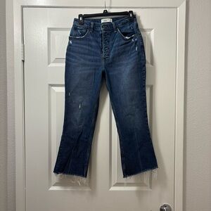 Abercrombie & Fitch Dark Blue The Kick Flare Ulta High Rise Jeans